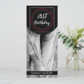 Boho Woman in Pet met Tattoo 21e verjaardag Kaart (Staand voorkant)