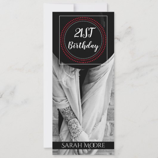 Boho Woman in Pet met Tattoo 21e verjaardag Kaart (Voorkant)