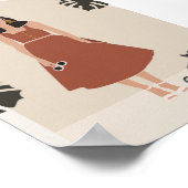 Boho Woman in Terracotta Dress Summer Mode Poster (Hoek)
