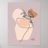 Boho Woman Line Art, Poster van aardedansen (Voorkant)