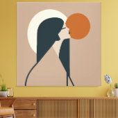 Boho Woman Sun Canvas Afdruk (Insitu (Woonkamer))
