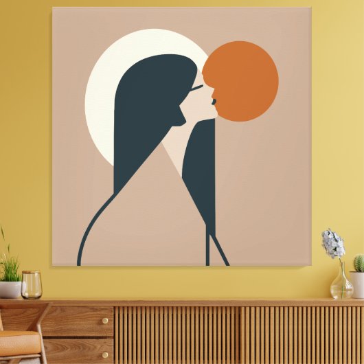 Boho Woman Sun Canvas Afdruk (Insitu (Woonkamer))