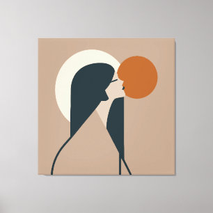 Boho Woman Sun Canvas Afdruk
