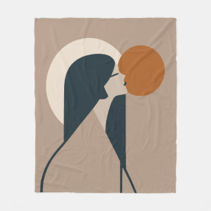 Boho Woman Sun Fleece Deken