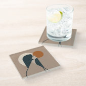 Boho Woman Sun Glazen Onderzetter (Schuin)