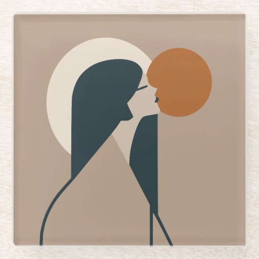 Boho Woman Sun Glazen Onderzetter (Voorkant)