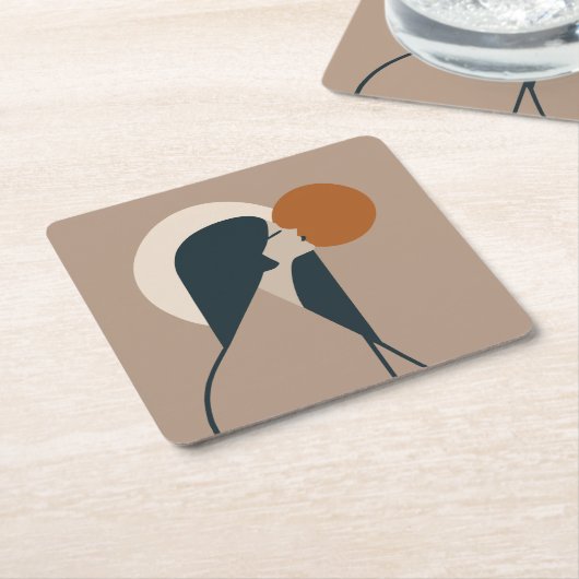 Boho Woman Sun Kartonnen Onderzetters (Schuin)