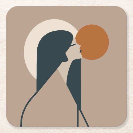 Boho Woman Sun Kartonnen Onderzetters (Voorkant)