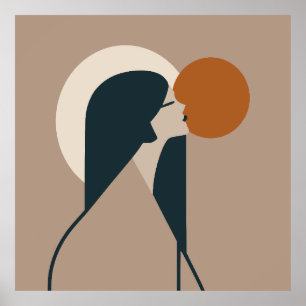 Boho Woman Sun Poster