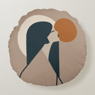 Boho Woman Sun Rond Kussen