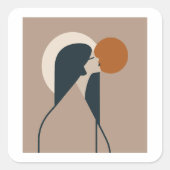 Boho Woman Sun Vierkante Sticker (Voorkant)