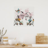 Boho Women African Asian Line Artwork Poster (Keuken)