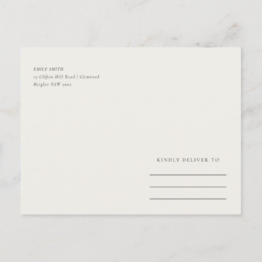 BOHO WOOD BLUSH WREATH FLORA LAND BEWART DE DATUM AANKONDIGINGSKAART (Achterkant)