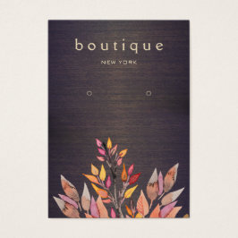 Boho Wood Jewelry Earring Display Card Visitekaartje