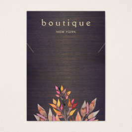 Boho Wood Ketting Display Card Visitekaartje