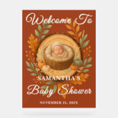 Boho Wood Slice Herfst Baby shower Welkom Acryl Bord (Voorkant)