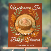 Boho Wood Slice Herfst Baby shower Welkom Acryl Bord (Neutraal)