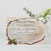 Boho Wood Slice Marsala Floral Rehearsal Dinner in Kaart (Staand voorkant)