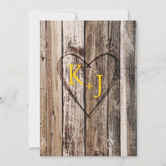 Boho Wood Zonnebloem gewei rustieke bruiloft Kaart (Achterkant)