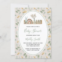 Boho Wooden Toys Green Rainbow Baby shower