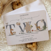 Boho Woodland 2e verjaardag uitnodigen tweede verj Kaart