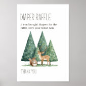 Boho Woodland Anima Baby Shower Luierspel Bord Poster (Voorkant)