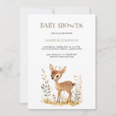 Boho Woodland Animal Baby shower Invitation Kaart (Voorkant)