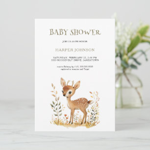 Boho Woodland Animal Baby shower Invitation Kaart