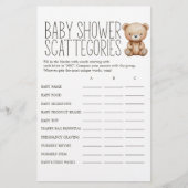 Boho Woodland Animal Baby shower Scattegories spel Flyer (Voorkant)