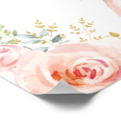 Boho Woodland Animal Blush Floral Monogram Nursery Poster (Hoek)