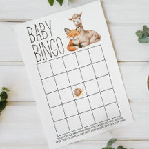 Boho Woodland Animal Dubbelzijdig Baby shower Game