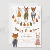 Boho Woodland Animal Gender Neutral Baby shower Kaart (Voorkant)