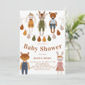 Boho Woodland Animal Gender Neutral Baby shower Kaart (Staand voorkant)