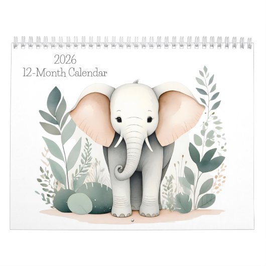 Boho Woodland Animals 2026 Kalender 12 maanden (Hoes)