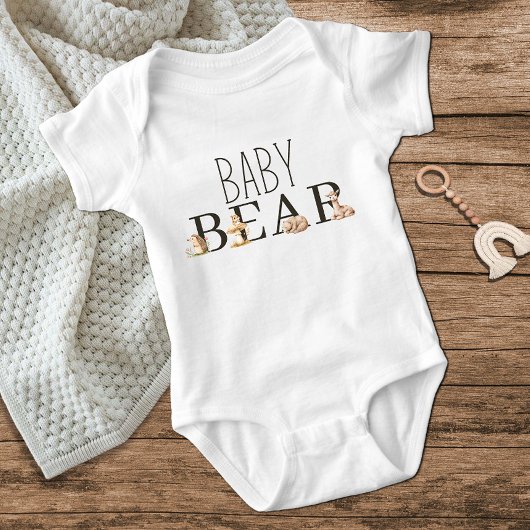 Boho Woodland Animals Baby Beer Romper