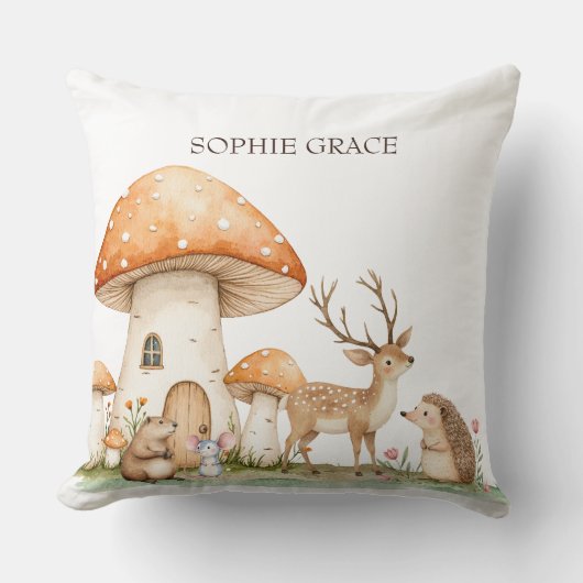 Boho Woodland Animals Baby Kussen (Voorkant)