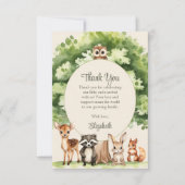Boho Woodland Animals Baby shower bedankje Bedankkaart (Voorkant)