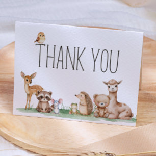 Boho Woodland Animals Baby shower Bedankkaart