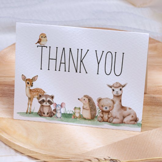 Boho Woodland Animals Baby shower Bedankkaart