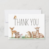 Boho Woodland Animals Baby shower Bedankkaart (Voorkant)