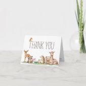 Boho Woodland Animals Baby shower Bedankkaart (Voorkant)
