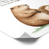 Boho Woodland Animals Baby shower Belly Game Sign Poster (Hoek)