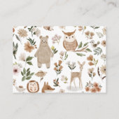 Boho Woodland Animals Baby shower Boekaanvraag Informatiekaartje (Achterkant)