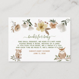 Boho Woodland Animals Baby shower Boekaanvraag Informatiekaartje