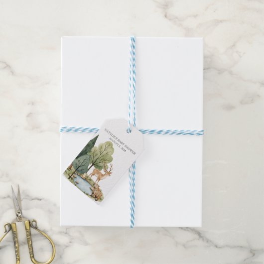 Boho Woodland Animals Baby shower Cadeaulabel (Met Touw)