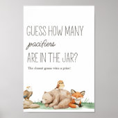 Boho Woodland Animals Baby shower Guess Spelbord Poster (Voorkant)