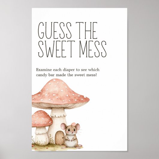 Boho Woodland Animals Baby shower Guess Sweet Mess Poster (Voorkant)