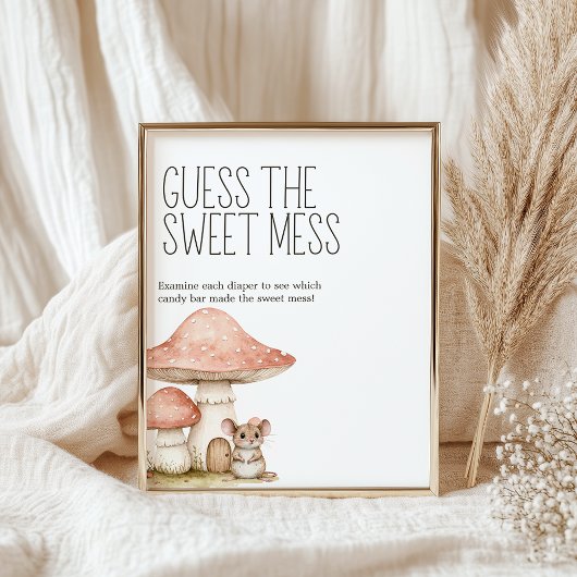 Boho Woodland Animals Baby shower Guess Sweet Mess Poster