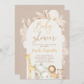 Boho Woodland Animals Baby shower Invitation Kaart (Voorkant / Achterkant)