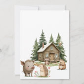 Boho Woodland Animals Baby shower Invitation Kaart (Achterkant)